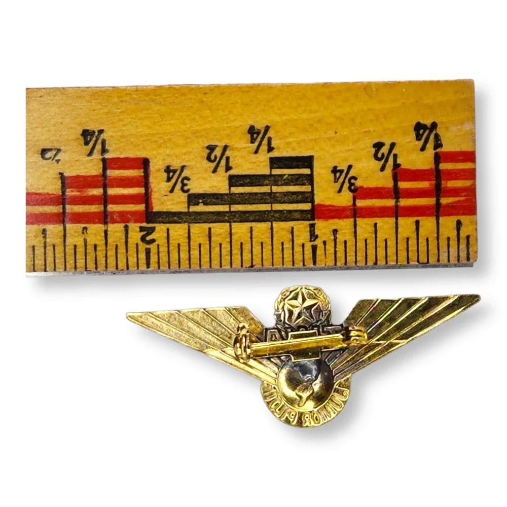 TWA Junior Pilot Pin Metal OS Gold Vintage Red Enamel Aviation Wings